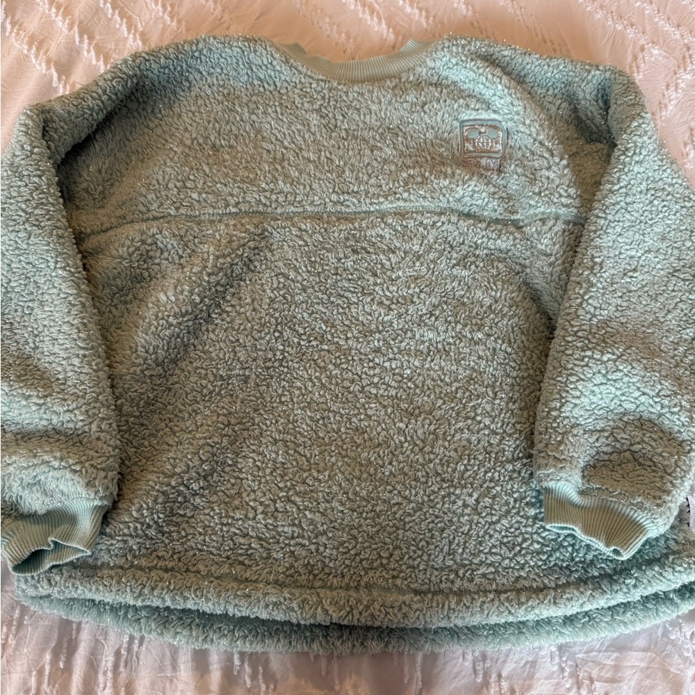Girls Disney Spirit Jersey Fluffy Sweatshirt in Light Blue
